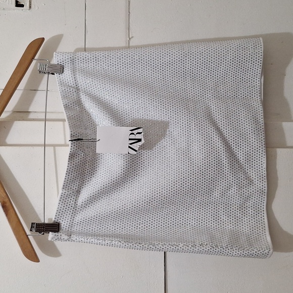 NWT WHITE RHINESTONE KNIT MINI SKIRT - Picture 7 of 7